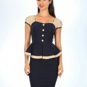 Vintage style peplum dress